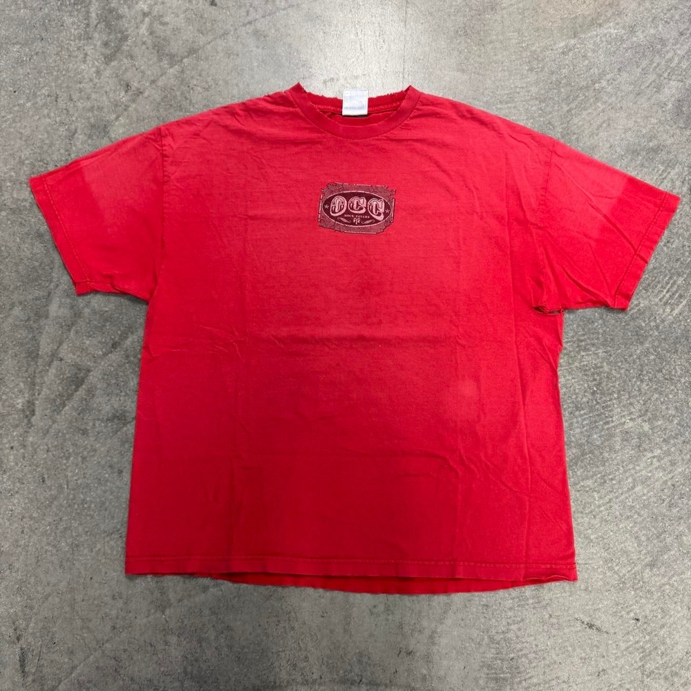 Vintage Orange County Choppers Tshirt Distressed Red Double Sided XXL